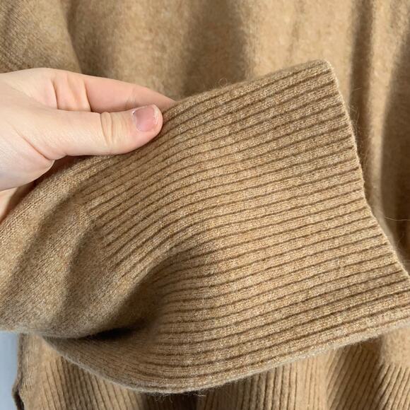 J.Crew Alpaca Wool Camel Neutral Tan Turtle Neck Oversize Sweater- Size XL - Picture 2 of 6